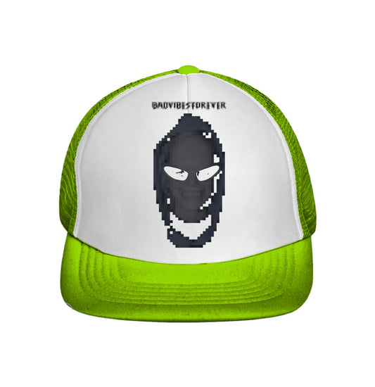 neon green mosaic cap